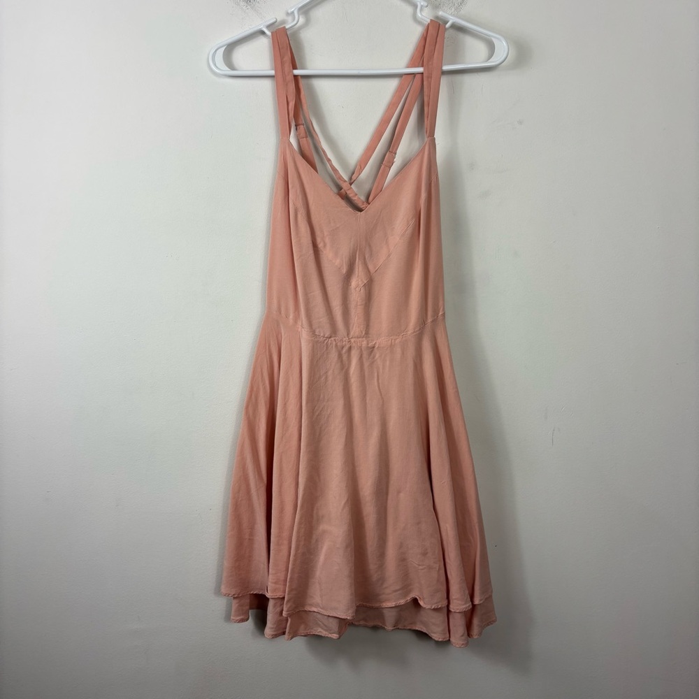 Kimchi Blue Mini Dress Womens 2 Blush Pink Strappy Layered Flowy Feminine Cute